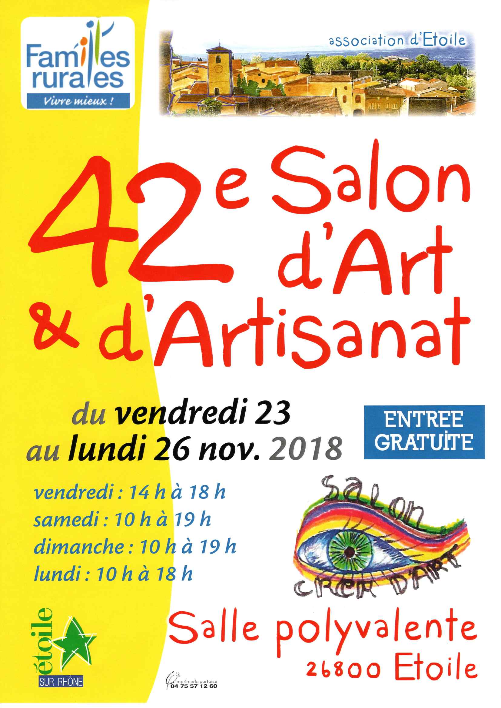 Participation au 42e salon d’Art et d’Artisanat d’Etoile-sur-Rhône