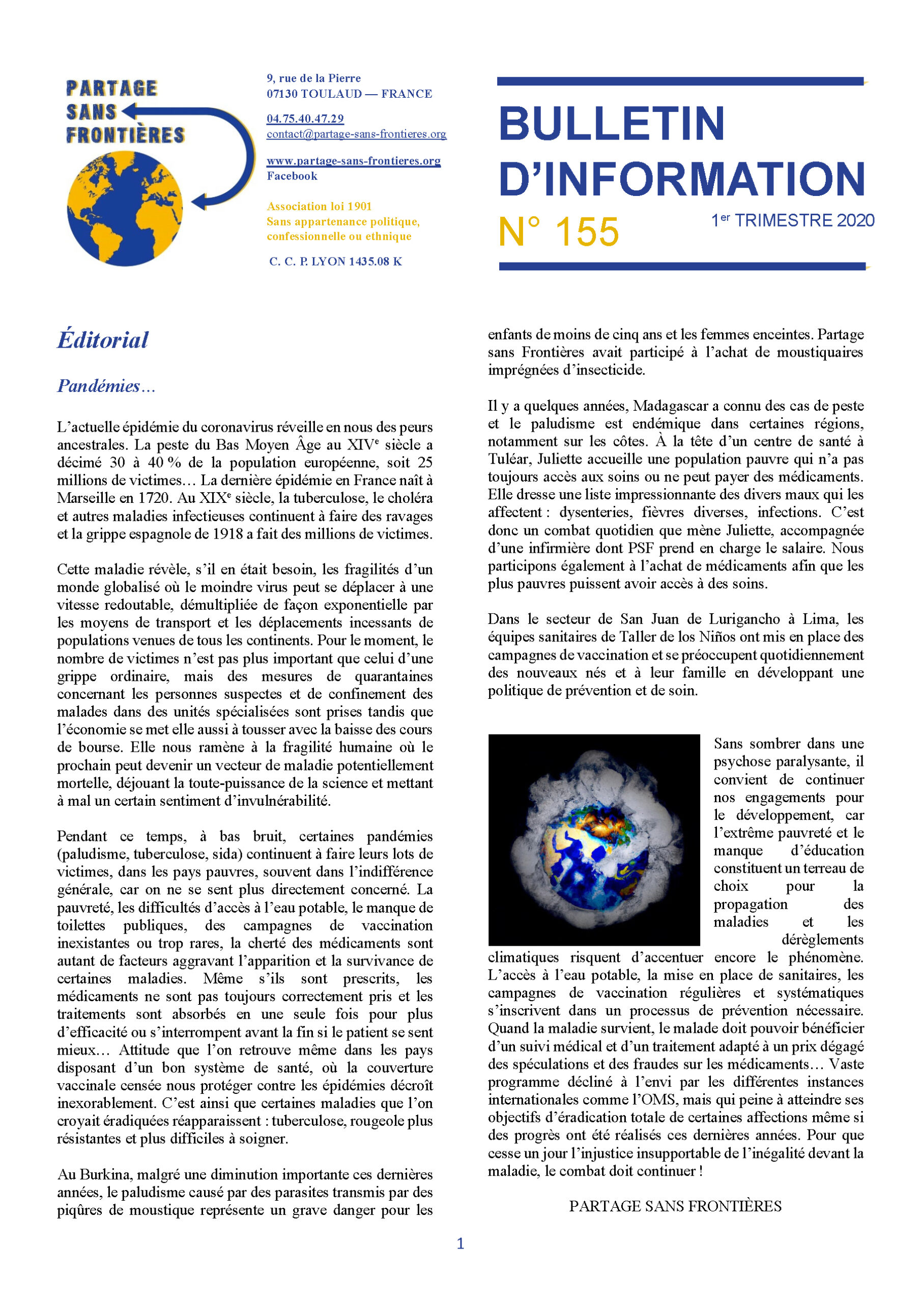 Bulletin 155, du 1er trimestre 2020