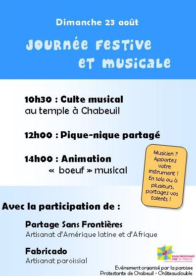 Invitation à la journée de parroisse de Chabeuil-Châteaudouble