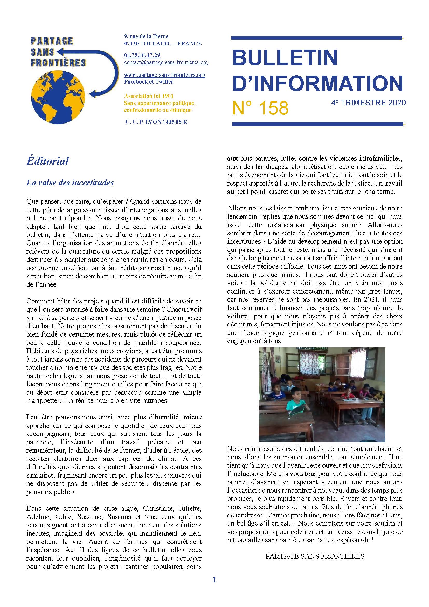 Bulletin 158, du 4e trimestre 2020