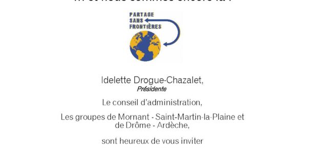 Anniversaire des 40 ans de Partage sans Frontières et Assemblée générale