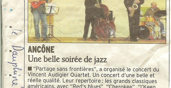 Soirée Jazz à Ancône (26) au profit de Partage sans Frontières