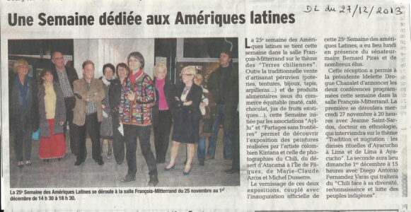 La presse lors de la vingt-quatrième semaine Amérique latine de Bourg les Valence organisée par Ayllu Valence et Partage sans Frontières