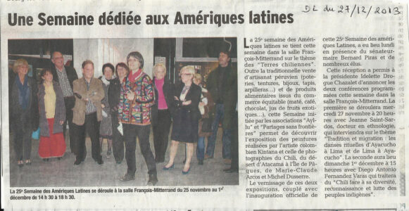 La presse lors de la vingt-quatrième semaine Amérique latine de Bourg les Valence organisée par Ayllu Valence et Partage sans Frontières