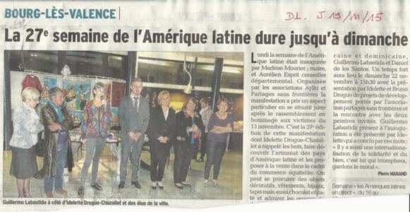 La presse lors de la vingt-septième semaine Amérique latine de Bourg les Valence organisée par Ayllu Valence et Partage sans Frontières