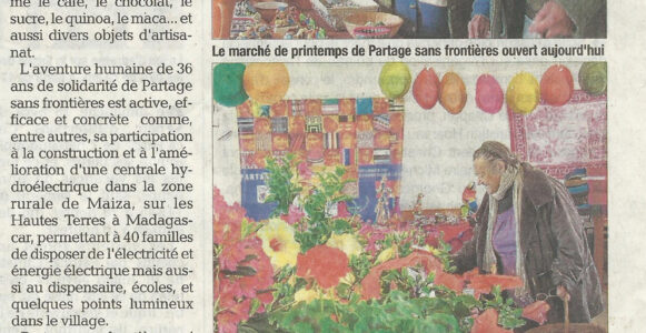 Marché de printemps 2017 de Partage sans Frontières à Montmeyran en 2017