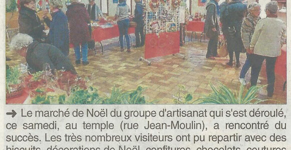 La presse lors du marché de Noël de la parroisse protestante unie de Bourg les Valence organisée au profit de Partage sans Frontières 2015