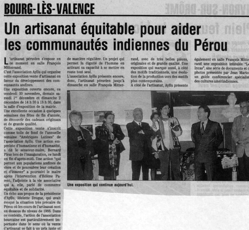 Semaine Amérique latine de Bourg les Valence en 2001, organisée par Ayllu et Partage sans Frontières