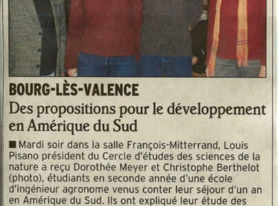 Semaine Amérique latine de Bourg les Valence présentée par les associations Ayllu et Partage sans Frontières