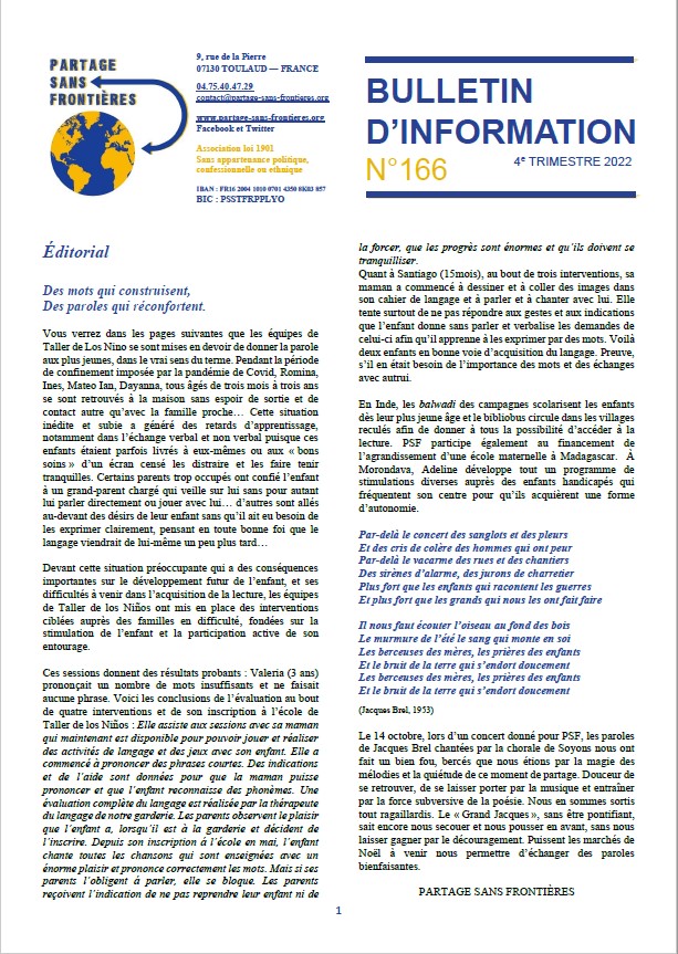 Le bulletin 166 est arrivé