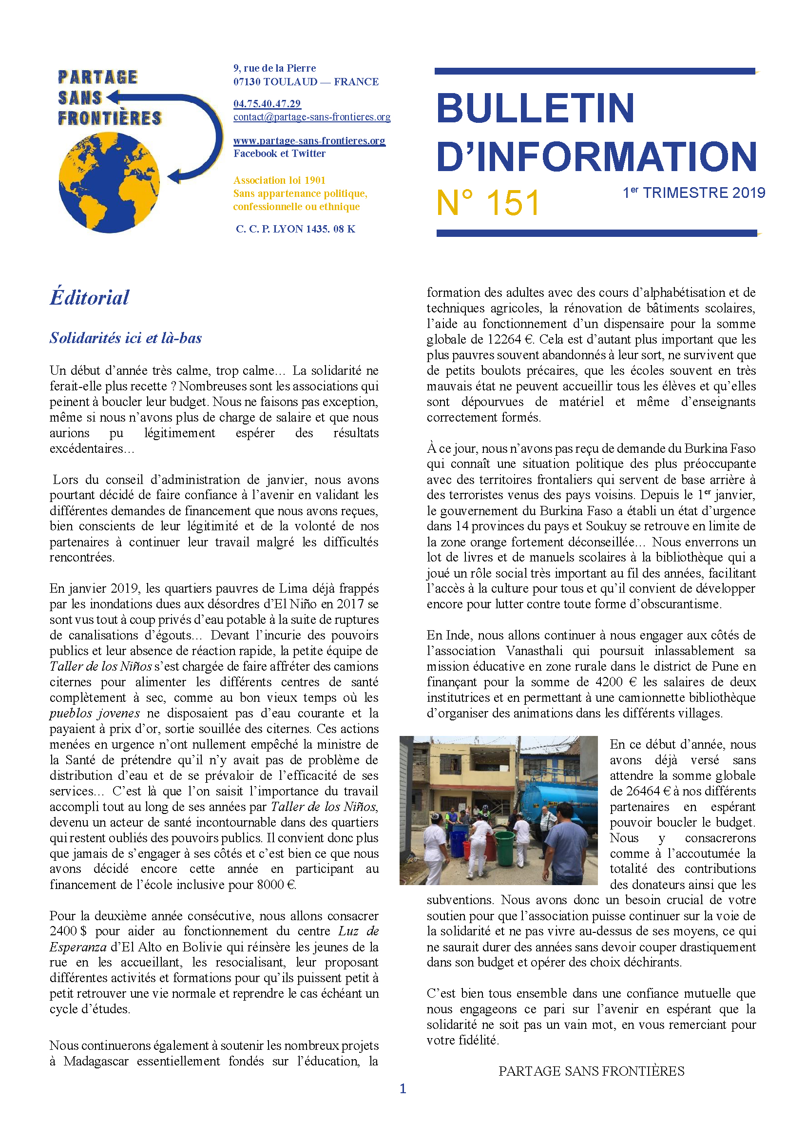 Le bulletin 151 est sorti, le premier de 2019