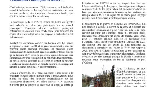 Le bulletin 169 du troisième trimestre 2023 est sorti