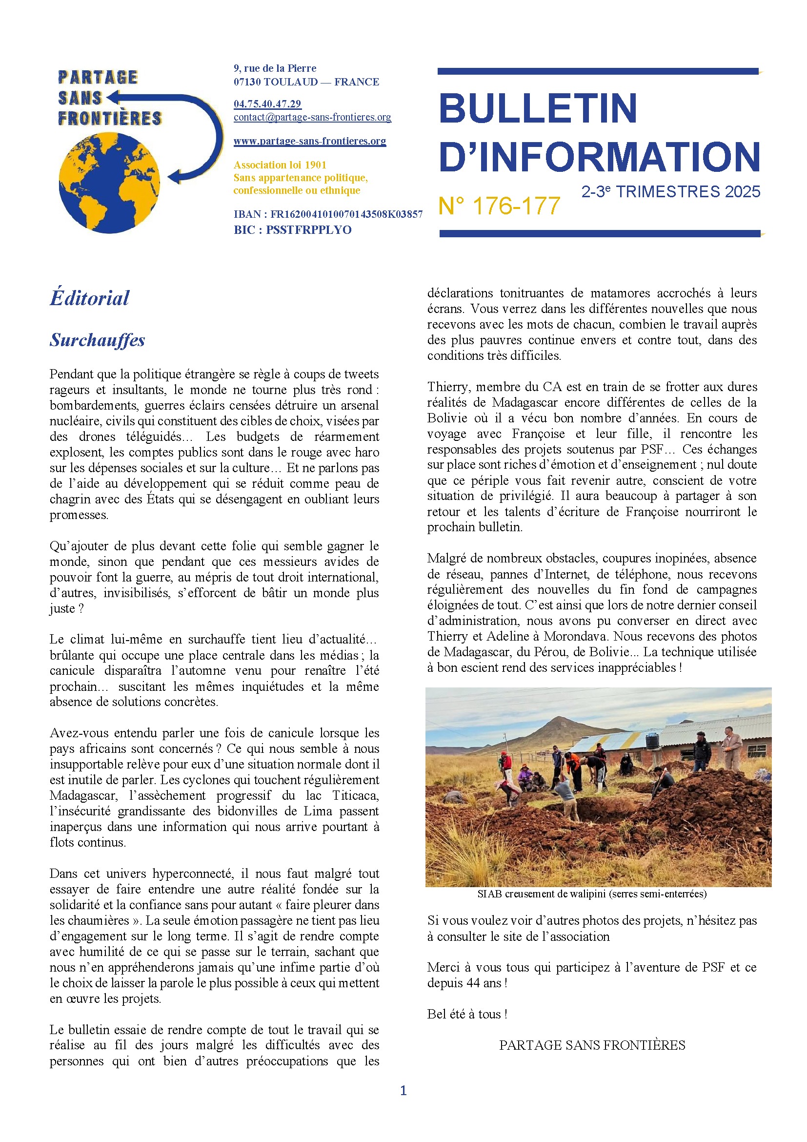 Le bulletin 176-177 est à votre disposition