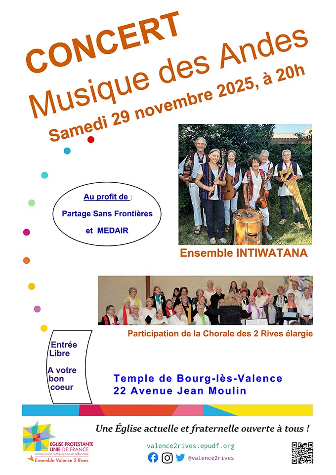 Marché de Noël de la paroisse protestante unie de Bourg-lès-Valence et Concert de musique andine