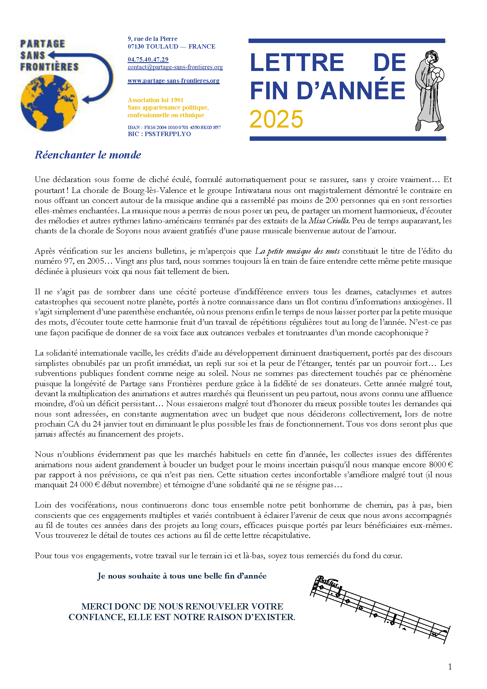 La lettre de fin d&rsquo;année 2025 est sortie