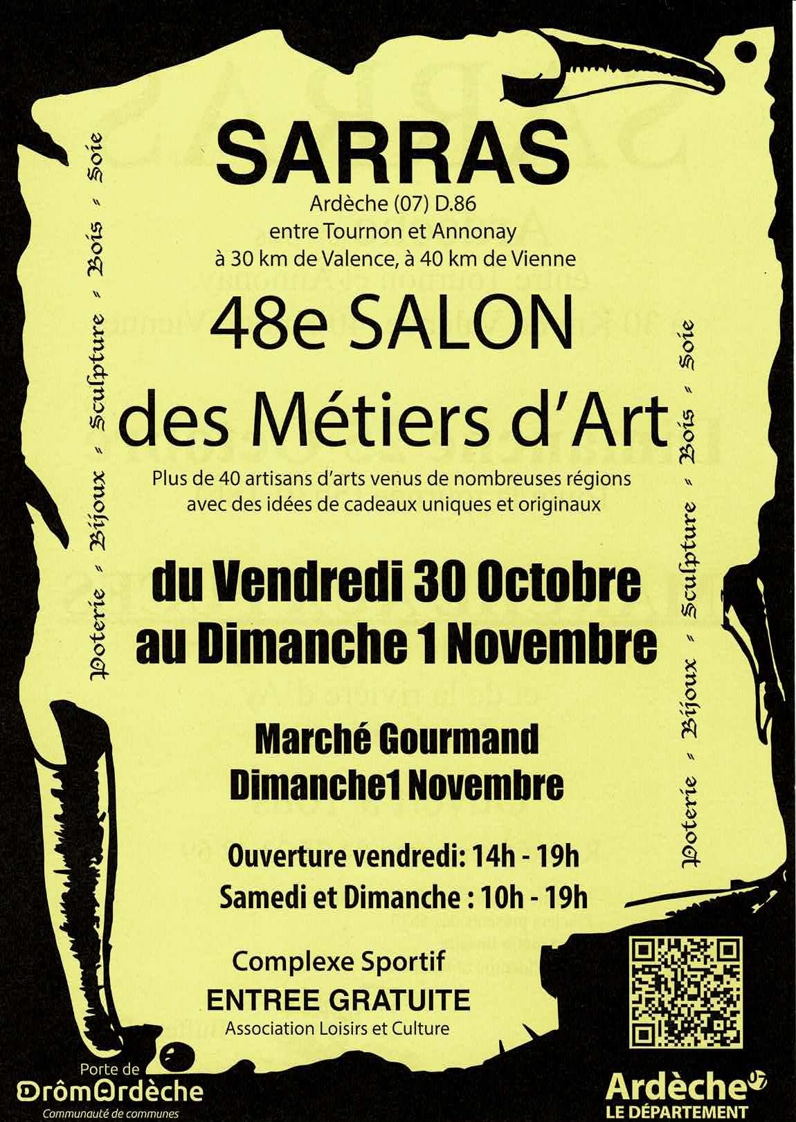 Marché gourmand du 48e salon des métiers d&rsquo;art de Sarras